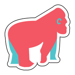 Sticker GORILLA design vector icon