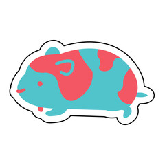 Sticker HAMSTER design vector icon