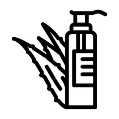 herbal aloe vera line icon vector illustration