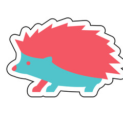 Sticker HEDGEHOG design vector icon
