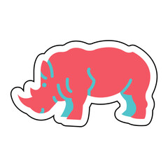 Sticker RHINOCERROD design vector icon