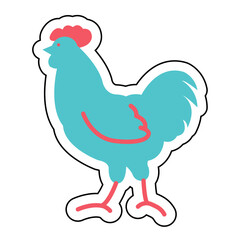 Sticker ROOSTER design vector icon