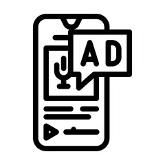 podcast advertising line icon vector illustration