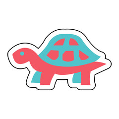 Sticker TURTLE design vector icon