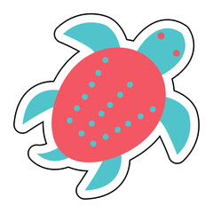 Sticker TURTLE design vector icon