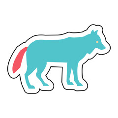 Sticker WOLF design vector icon