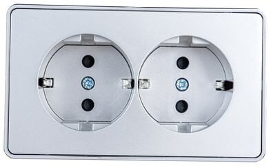 electrical plastic socket isolated on white background