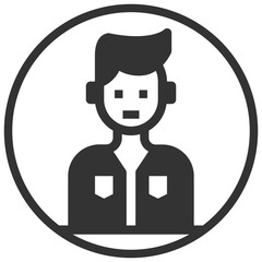 Simple customer solid icon, client and receipt people related concept on the white background