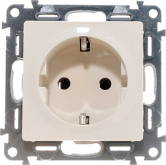 Fototapeta premium electrical plastic socket isolated on white background