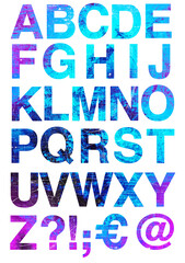 Farbiges Alphabet mit Bunten Buchstaben isoliet auf weissem Hintergrund