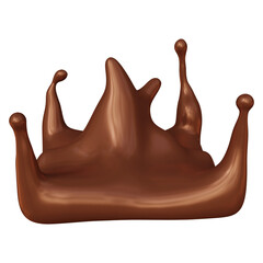 Chocolate splash in 3d rendering