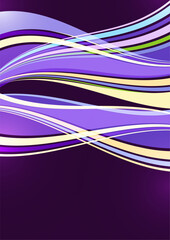 Bright overlapping flowing stripes and lines. Modern design. Vector