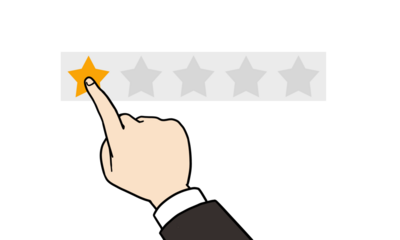 Hand pressing Giving 1 star rating