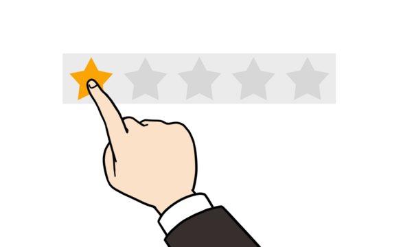 Hand pressing Giving 1 star rating