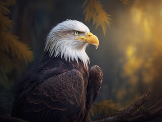 American bald eagle. Generative AI art.