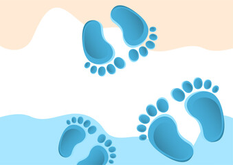 Baby foot prints, creative abstract background for your design. Vector