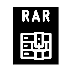 rar file format document glyph icon vector illustration