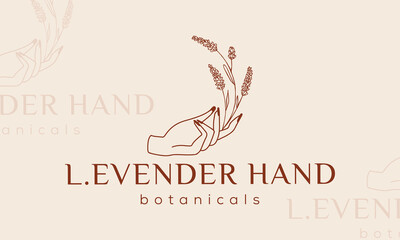 Botanical Floral element Hand Drawn Logo with Wild Flower and Leaves. Logo for spa and beauty salon, boutique, organic shop, weddings, floral design, interior, photography, and cosmetics.