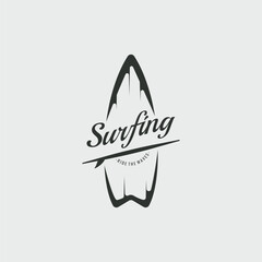 Fototapeta premium Surfboard Vintage Logo Template.