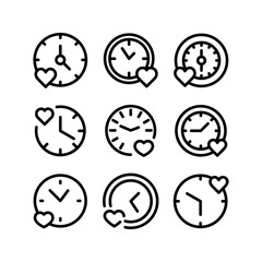 time of love icon or logo isolated sign symbol vector illustration - high quality black style vector icons
