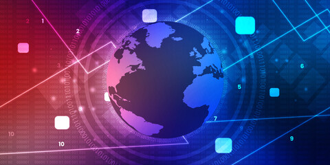 Naklejka premium 2d illustration world map abstract background 