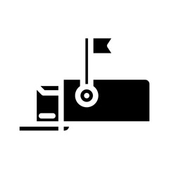 direct mail advertising glyph icon vector illustration