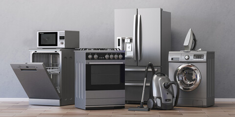 Home appliances. Household kitchen technics in appartments. - 575351368