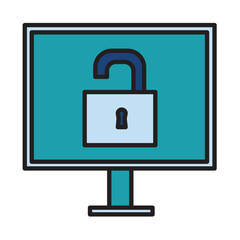 Filled Line DATA LEAKAGE design vector icon