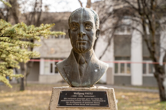 Ankara, Turkey - February 25, 2023: Wolfgang Pauli statue at Middle East Technical University. Wolfgang Ernst Pauli was an Austrian theoretical physicist and one of the pioneers of quantum physics.