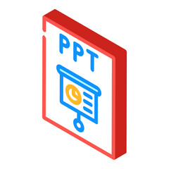 ppt file format document isometric icon vector illustration