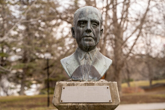 Ankara, Turkey - February 25, 2023: Niels Henrik David Bohr statue at Middle East Technical University.