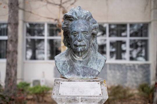Ankara, Turkey - February 25, 2023: Albert Einstein statue at Middle East Technical University.