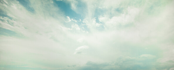 Sky with clouds, vintage nature background