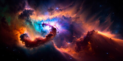 Obraz na płótnie Canvas A nebula with vibrant colors and swirling gases Generative AI