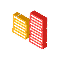 stack gold coin isometric icon vector illustration