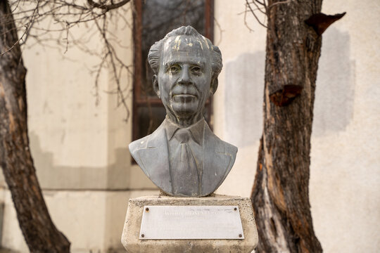 Ankara, Turkey - February 25, 2023: Werner Heisenberg statue at Middle East Technical University. Werner Karl Heisenberg, one of the main pioneers of the theory of quantum mechanics.