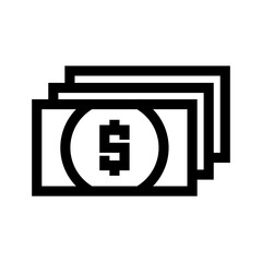 Multiple dollar money outline icon. Business icon collection