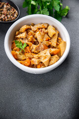 meat tripe food snack offal meatmeal on the table copy space food background rustic top view