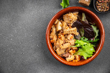 meat tripe food snack offal meatmeal on the table copy space food background rustic top view