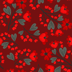 Seamless pattern of spring flowers