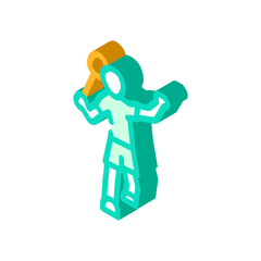 player badminton isometric icon vector illustration