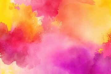 Naklejka na ściany i meble Pink, purple, orange, red, yellow Watercolor Background, Artistic Abstract Backdrop, Generative AI