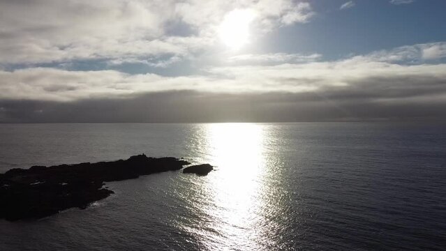 View on St. Clement` s Isle in Mousehole village in Cornwall, United Kingdom February 2023.