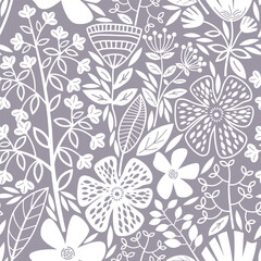 Spring flowers seamless pattern.