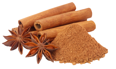 Some aromatic cinnamon with star anise and ground spice
