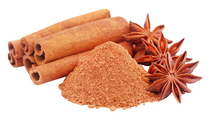 Some aromatic cinnamon with star anise and ground spice