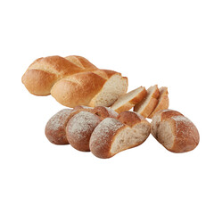 bread with cut out isolated on background transparent