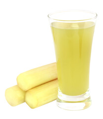Juice with pieces of sugarcane