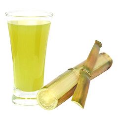 Juice with pieces of sugarcane