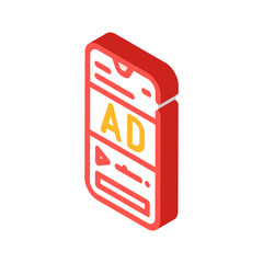 video advertising isometric icon vector illustration
